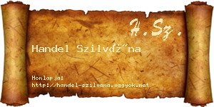 Handel Szilvána névjegykártya